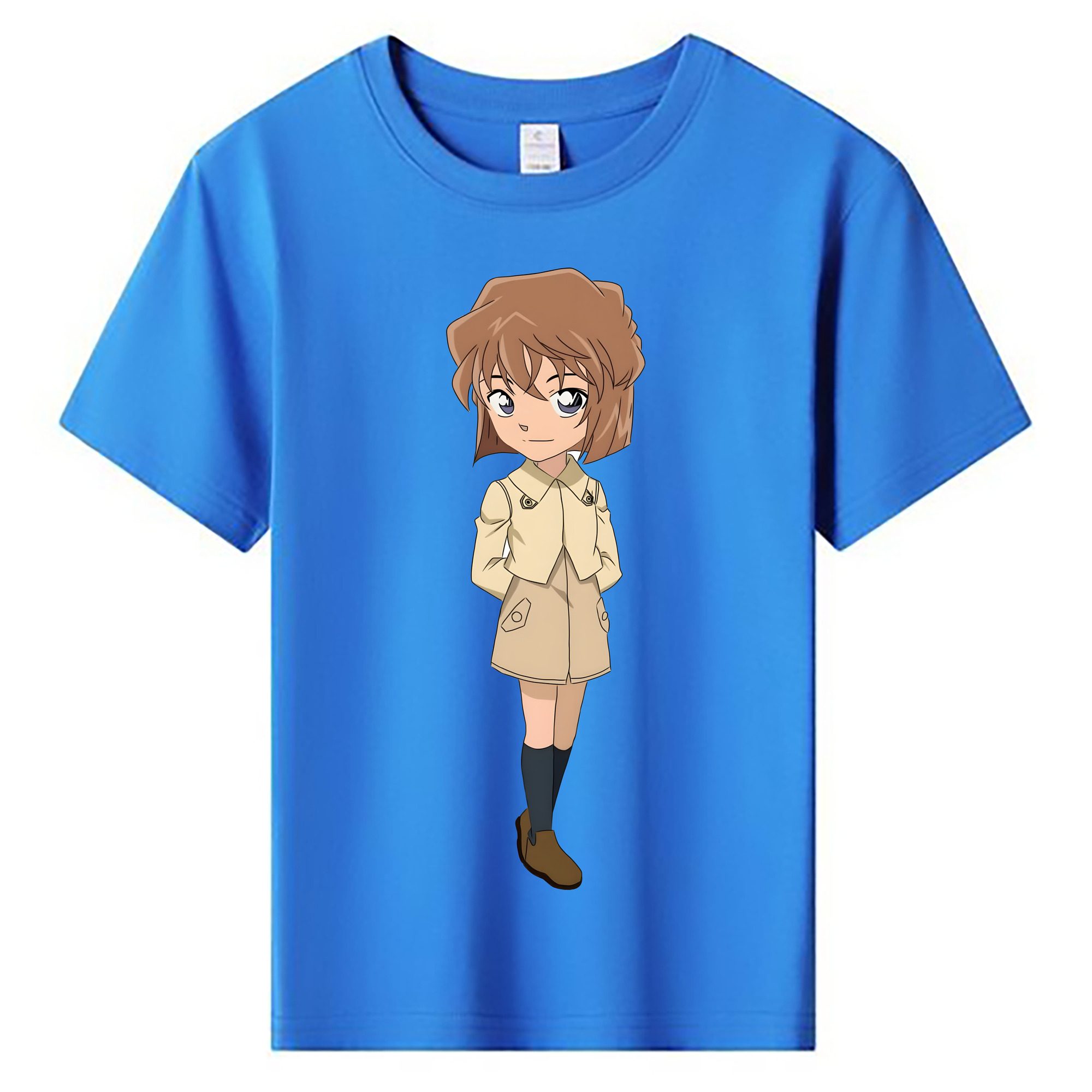 （画像用） 名探偵コナン 灰原 哀 はいばら あい Detective Conan Anita Hailey、Vi Graythorn Haibara Ai 綿100％キッズTシャツ（フロントプリント）